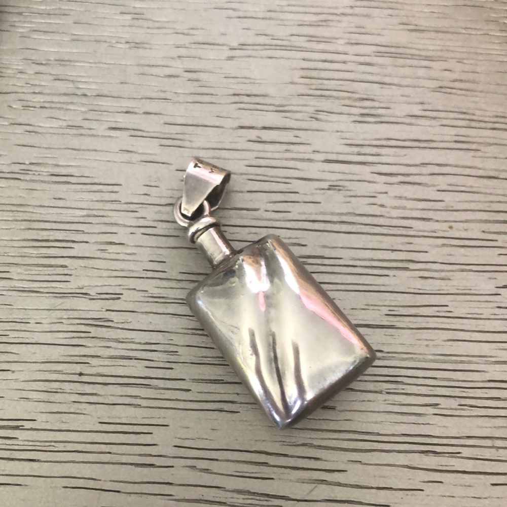 925 Silver Mexico Rectangular Perfume Bottle Bead… - image 1